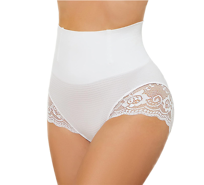 Womens Plus Elegant Panties Plus Size Lace High Waist Tummy Control Briefs